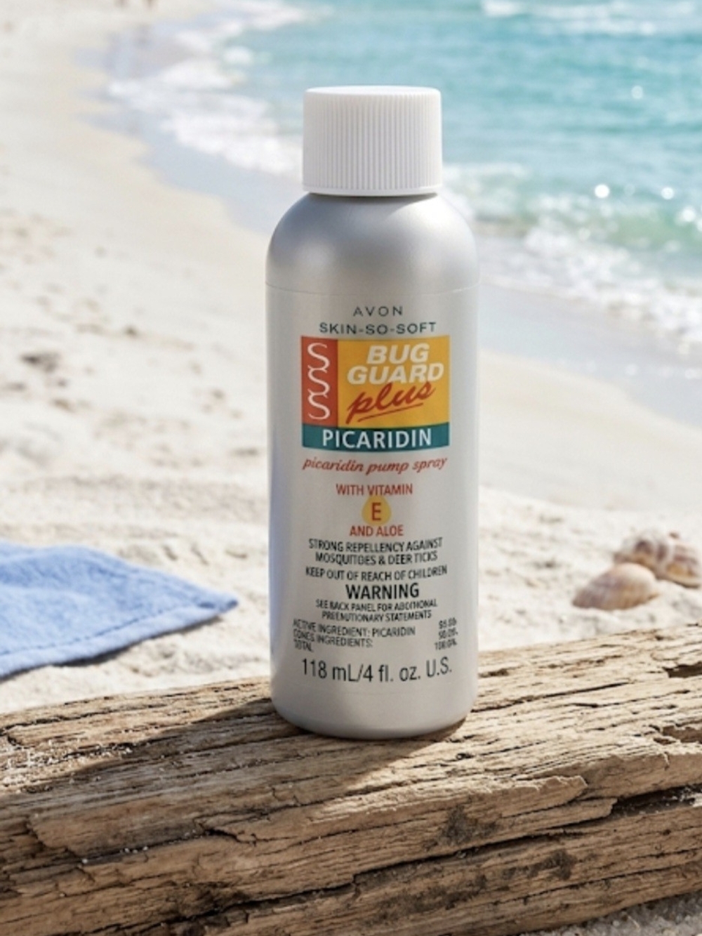 NEW Avon Bug Guard Plus Picaridin Spray - Silver with Yellow & Teal Label